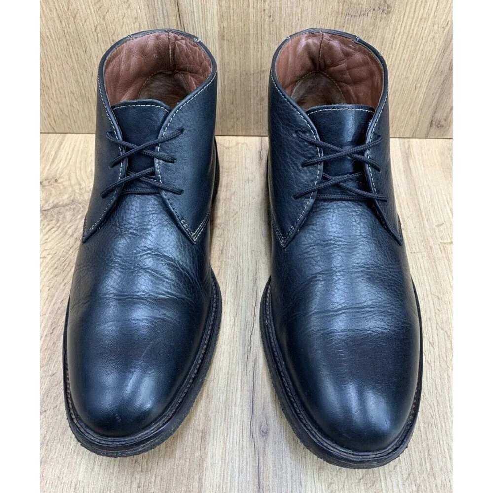 Johnston Murphy Copeland Leather Crepe Sole Chukka Boots Men 9.5 M Black 25-2021